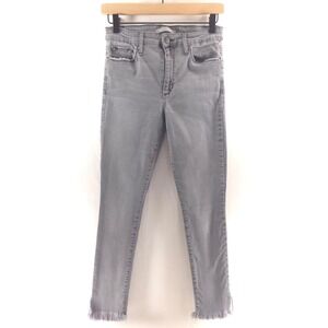 Joe's Jeans Womens High Rise Skinny Ankle 28 Grey Frayed Hem Denim CL495